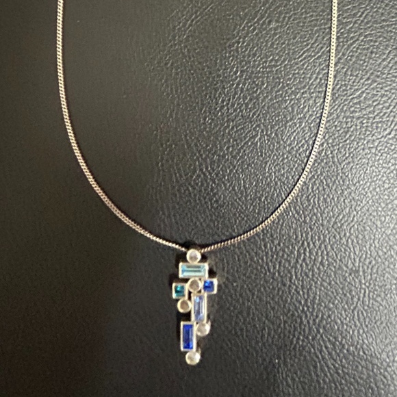 Brighton Silver and Sapphire Blue Color Crystal Necklace - Picture 1 of 5